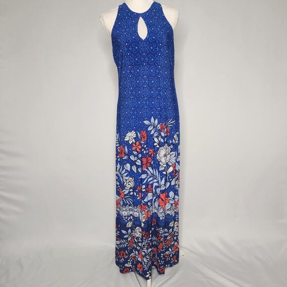 Tommy Bahama Carmella Blue Travel Maxi Dress Women's Size Small NWT - Picture 1 of 9